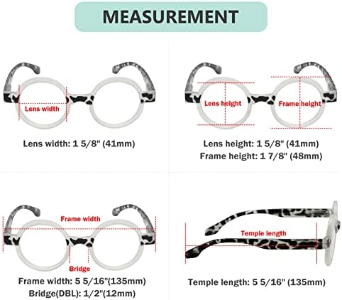 Eyekepper Round Reading Glasses for Women Retro Readers Eyeglasses - Tortoise +3.00