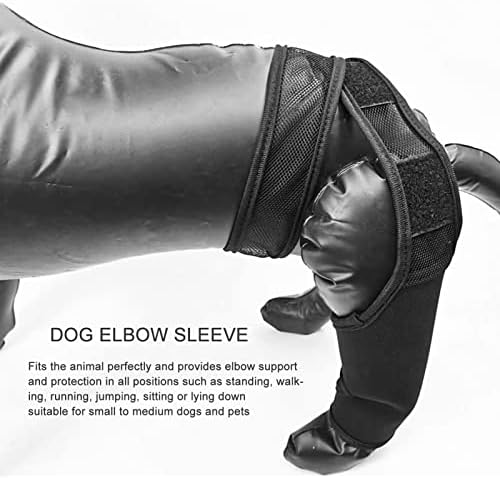 Dog Elbow Protector Pads, Neoprene Hind Legs Sleeve Reducing Pain Provides Support Knee Wrap Wounds Joint Brace for Small Medium Dogs (L)