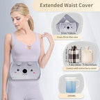 Hot Water Bag, Hot Water Bottle wtih Cover, 2L Rubber Warm Hot Water Bottles Pouch with 130cm Long Soft Waist Cover for Neck, Shoulder, Back, Hand, Legs and Period Pain Relief