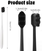 Extra Soft Toothbrush Bristle Toothbrus Micro Nanos Toothbrushes for Adults Manual Toothbrushs with 10000 Bristles for Sensitive Teeth 4 PCS (Black White)