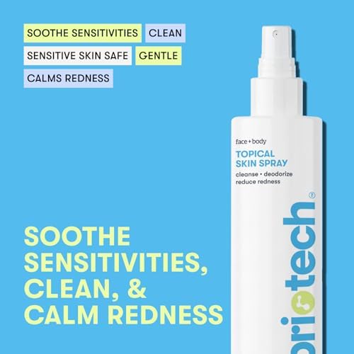 BRIOTECH Topical Skin Spray, Hypochlorous Acid Spray for Sensitive Skin, HOCl Facial Mist, Full Body Support Against Irritation, Calm Redness, Soothe Foot & Scalp, 8.5 oz (1 Pack)
