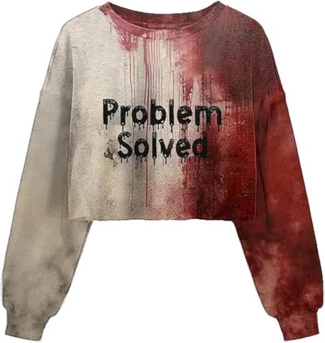 Women's Witch Crop Sweatshirt Fall Halloween Vintage Graphic Lantern Long Sleeve Pullover Spooky Season Sweatshirt