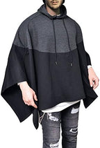 Men's Oversized Batwing Sleeves Hooded Poncho Cape