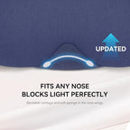 Mavogel Cotton Sleep Mask - 100% Handmade, Light Blocking Sleep Eye Mask with Updated Bending Nose Design, Soft Sleeping Mask for Women Men, for Sleep/Office/Naps, Includes Travel Pouch (Starry Blue)