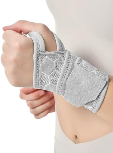 Ultra Thin Breathable Outdoor Compression Anti-Slip Elastic Sports Wrist Support Tendon Support Wrist Brace, Carpal Tunnel Brace,Gym Protection(Unisex) (Grey) 1 Pcs/Pack