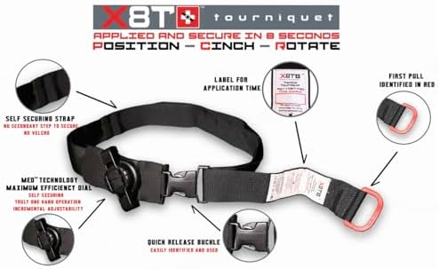 P2G Practice Tourniquet, Self Securing, Quick Release Buckle (Practice Blue)