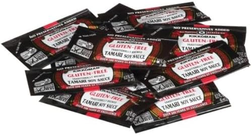 Kikkoman 6 ML Preservative-Free Gluten-Free Tamari Soy Sauce Packets, 200 Count