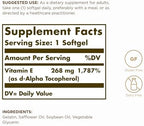 Solgar Vitamin E 268 mg (400 IU) - 100 Softgels - Naturally-Sourced Vitamin E as d-Alpha Tocopherol - Gluten Free, Dairy Free - 100 Servings