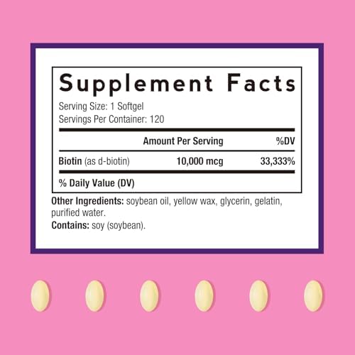 Doctor's Recipes Biotin 10,000mcg, High Potency Vitamin B7 for Hair, Skin & Nail Support, Non-GMO, Optimal Solutions Hair Vitamin with Biotin, for Women and Men, 120 Softgels