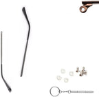 1 Pair Metal Plastic Glasses Replacement Glasses Replacement Temple Eyeglasses Arms Legs, Screws, Screw Washers and 3-in-1 Screwdriver