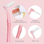 100pcs Interdental Brushes, 5 Sizes Braces Brush Set Soft Dental Brushes with Non-Slip Handle Angled Head Tooth Picks Floss Sticks Dental Floss Brushes for Braces Oral Cleaning