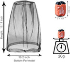 2 Pack Mosquito Head Net Mesh for Insect, Face Neck Fly Netting Hood from Bugs Gnats Noseeums Screen Net for Hiking, Outdoors, Fishing, Gardening, Black