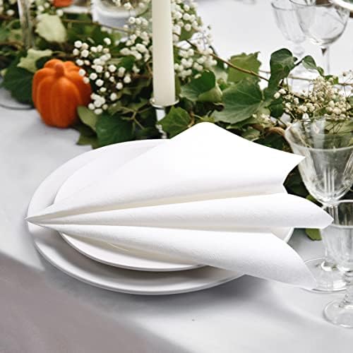 LEKOCH 100-Pack Premium Airlaid Napkins & Guest Towels - 16x16 Inch Large Linen-Feel Disposable Paper | Ultra Soft, Absorbent & Cloth-Like | For Dinner, Wedding, Party, Kitchen, Bathroom