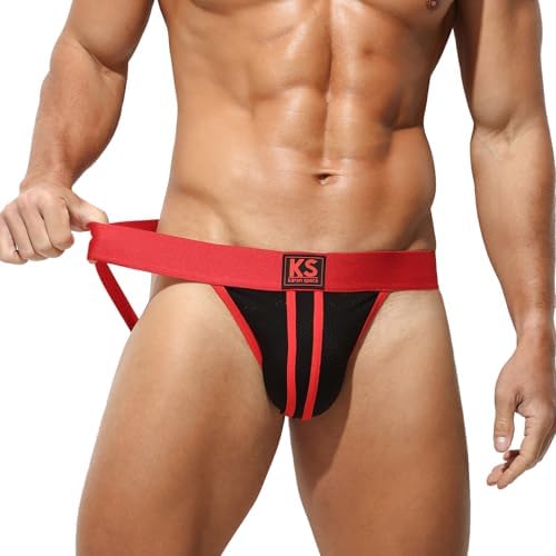 KAREN SPACE Jock Straps Breathable Sexy Mesh Athletic Supporters T-Back Sport Jockstrap Underwear