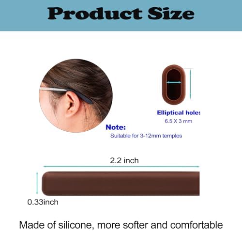 Glasses Ear Cushion, Non Slip Soft Silicone Eyeglass Ear Cushions, Anti-Slip Comfort Eyeglasses Temple Tips Sleeve Retainer, Comfort Eye Glass Ear Grips, Glasses Accessories (5 Pink Pairs)