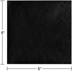 Creative Converting Touch of Color 200 Count 2-Ply Paper Beverage Napkins, Black Velvet