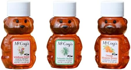 McCoy's Honey - 100% Pure, All-Natural, Raw Honey - Variety 2oz 3 Pack