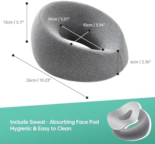 MOONYOOY Massage Head Rest for Bed, Face Down Pillow with Air Vent, Face Cradle for Spa & Stomach Sleeping, BBL Pillow After Eye Surgery, Massage Pillows for Prone Sleeping with Face Cradle Pad