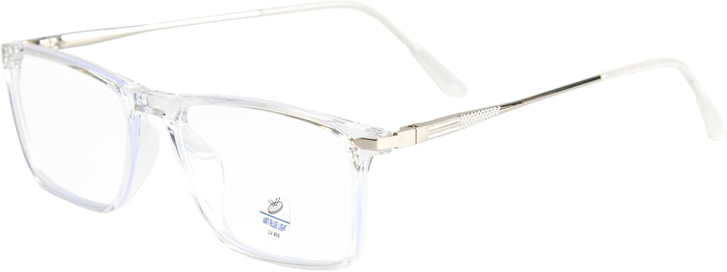 Blue Light Blocking Glasses for Men & Women, Small to Medium Face – Lightweight TR90 Clear Frame, Flexible Computer & Gaming Glasses, Anti Eye Strain