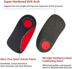 3/4 Arch Support Insoles, Suitable for Plantar Fasciitis and Flat Feet, Relieve Pain and Correct Overpronation, Orthopedic Insoles for Women Men(Men 3.5-5.5/Women 5.5-7.5)