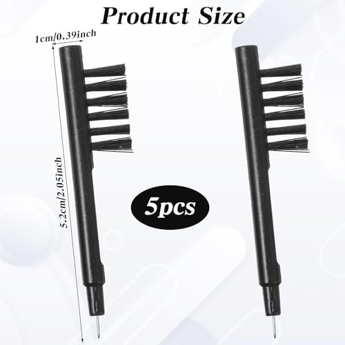 TIESOME 5 PCS Hearing Amplifier Cleaning Brush, Black Hearings Aid Cleaning Brush Tools with Wax Loop Portable & Durable Hearing Amplifier Cleaner Set for Hearing Aid Users
