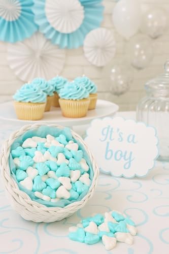 Oasis Supply Baby Shower Sprinkles & Sugar Shapes – Edible Decorations for Cakes, Cupcakes, and Cookies – Gender Reveal, Boy, Girl, and Neutral Party Baking Decorations - Blue Baby Feet
