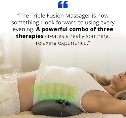 SmoothSpine Triple Fusion Back Massager - The Official Smooth Spine Massager with Heat - Design to Support Lower Back Comfort, Relaxation Device for Home Use (Triple Fusion Back Massager)