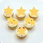 60 Pack Edible Star Cupcake Topper Twinkle Little Star Cupcake Picks Water Paper Little Star Theme Cupcake Decorations for Wedding Engagement Bridal Shower Birthday Party Supplies Yellow