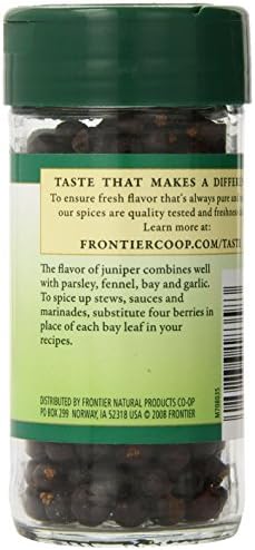 Frontier Co-op Whole Juniper Berries, 1.28 Ounce Bottle, Rich and Piney for Soups, Marinades, Pickling and Sauerkraut