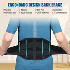 CUEHEAT Brace for Lower Back Pain relief - Lumbar Support Belt for Women, Adjustable Back Support Belt with 5 Stays, Lower Back Brace for Scoliosis, Disc Herniation, Heavy Lifting Work(37”-43”)