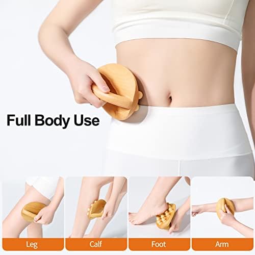 Wood Therapy Massage Tools, Cellulite Massage Tool Wooden Massage Body Brush, Itchy Skin Relief, Body Shaping,Professional Maderoterapia Kit Meridian Pressure Brush, Lymphatic Drainage Massager