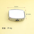 Custom Square Pill Case with Mirror, Personalized Pill Box Add Your Own Logo Text Picture Customized Tablet Vitamin Holder Organizer for Purse Pocket Travel Gifts