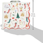 Meri Meri Christmas Paper Napkins (Pack of 16), Square Christmas Napkins Disposable, Thick & Absorbent 3-Ply Paper, Wavy Border