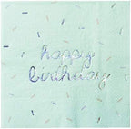 Harlow & Grey Sprinkles - Happy Birthday Napkins, 24 Napkin, Multi-Color Pack, Birthday, Kids Party, Baby’s Birthday - Disposable Paper Napkins (Pastel)