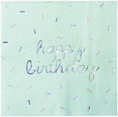 Harlow & Grey Sprinkles - Happy Birthday Napkins, 24 Napkin, Multi-Color Pack, Birthday, Kids Party, Baby’s Birthday - Disposable Paper Napkins (Pastel)