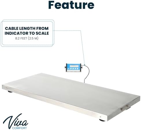 Veterinary Scale - Large Animal Digital Livestock Scale, 660 lbs Capacity, 44.09L x 20.47W x 1.77H