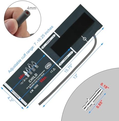 Cosmos Blood Pressure Monitor Replacement Cuff with Metal Air Hose Connector for Blood Pressure Monitor and Machine for 18-26 cm Upper Arm Circumference (Child Size)