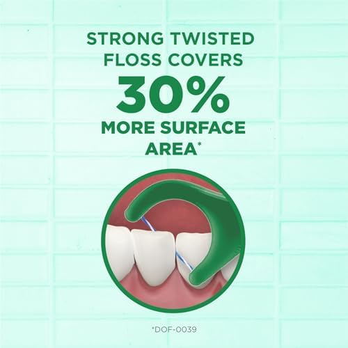 GUM Twisted Mint Floss Picks - Twisted Threads, Shred-Resistant Floss, Easy Grip Handle, 150 Count