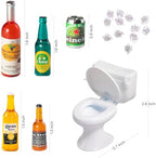 SAMCAMI 21st Birthday Cake Topper, Mini Alcohol Bottles and Mini Toilet, Miniature Things, Miniature Dollhouse Accessories (No.1)