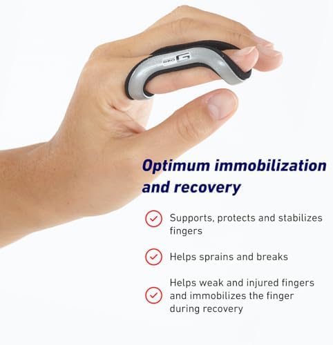 Neo-G Finger Splint, Easy-Fit - Support for Trigger Finger, Mallet Finger, Baseball Finger, Strain, Sprains, Broken Fingers - Patented Design - Class 1 Medical Device - Large - Grey