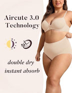 AIRCUTE Washable Urinary Incontinence Protective Underwear for Women Leak Proof Absorbent Reusable Panties 60ML 1 Pack (Beige, Large)