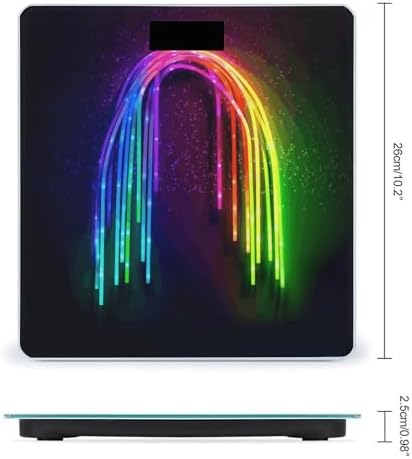 Rainbow Neon Scale for Body Weight High Precision Digital Weight Scales with LCD Display Anti-Slip Sturdy Slim Tempered Glass Bathroom Scale for Home Use