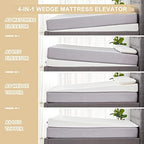Lazyzizi Wedge Mattress Elevator 7-Inch Inclined Mattress Topper for Acid Reflux, GERD, Neck & Back Pain, Snoring, Under Bed Wedge Mattress with Washable Cover & Non-Slip Bottom for Bedroom, Queen