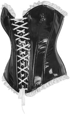 Daisy corsets Women's Daisy Corsets Womens Patent Pvc Vinyl Steel Boned Overbust Corset Waist Cincher Bustier Top