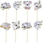 Gyufise 36Pcs Koala Cupcake Toppers Glitter Wild Animal Cupcake Picks Koala Birthday Cupcake Decorations Baby Shower Birthday Theme Party Cake Decorations Supplies