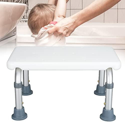 ZJchao Aluminum Alloy Bath Stool Adjustable Height Non-Slip Shower Seat for Seniors and Children