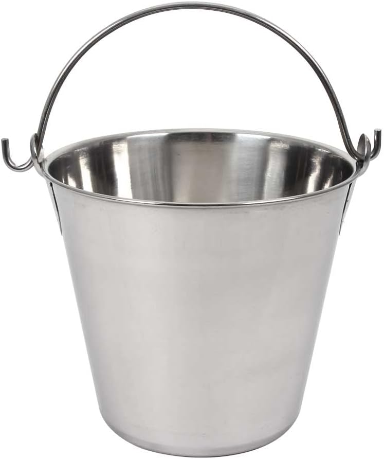 Lindy's 4-Quart Stainless Steel Bucket, Durable Seamless Bucket for Many Home Tasks, Carry Water or Milk, Fill with Food, Use as a Flower Pot, Cleaning Bucket, Table Centerpiece and Much More
