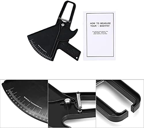 Yinhing Body Fat Caliper,0-80mm Accurate Skinfold Measurement Tool with Easy-Read Scale, Home Use Fitness & Tracker for Men and Women (Black)