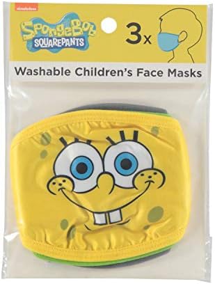 Spongebob Kids Cloth Face Masks Pack of 3 Multipack Washable Reusable Non-Medical
