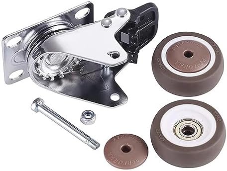 SBCC Universal Wheel Silent Wheel, Trolley Wheel with Brake, 1.5 Inch, 4 Casters (Color : A)